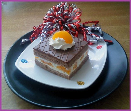 CP13 /  curd cream square with mandarines / £ 1,90